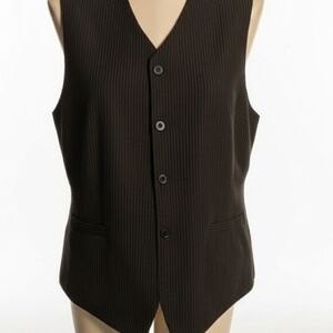 Elegant Black Pinstripe Women's Vest